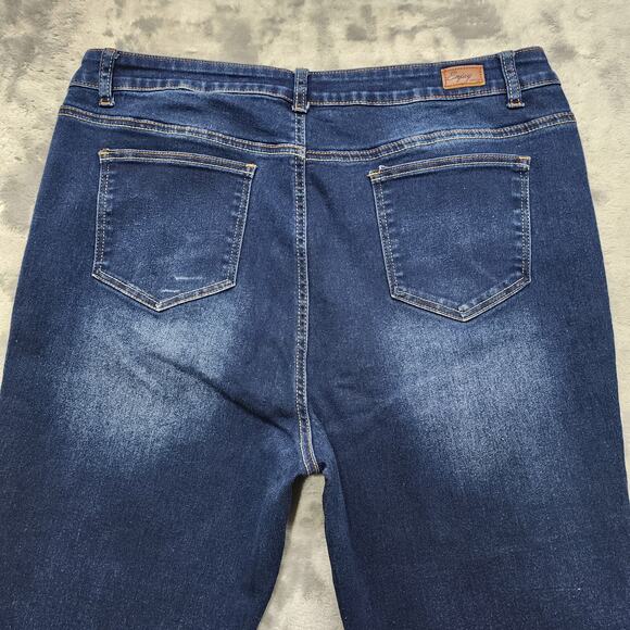 Enjoy Denim Jeans Womens 20 Blue High Rise Crop Capri Skinny Leg Stretch Denim - Picture 5 of 16